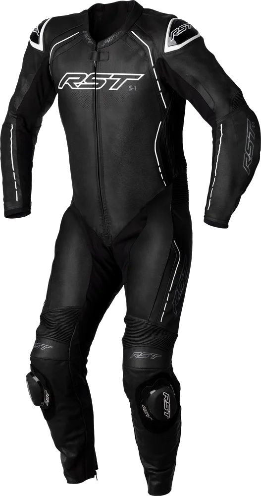 RST Moto S-1 CE Race Suit, Black/Black/White