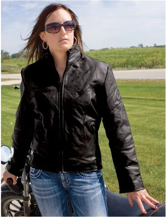 Allstate Leather Inc. Women's Leather Riding Jacket, Black