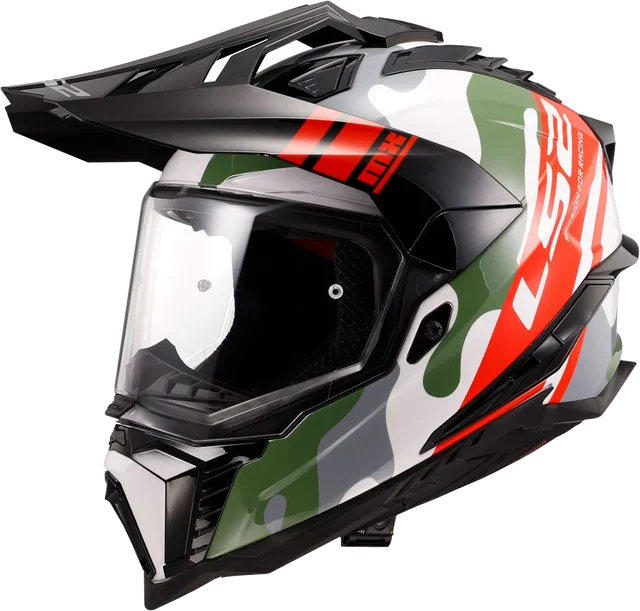 LS2 Helmets LS2 Explorer XT CamoX Helmet CLOSEOUT, white red