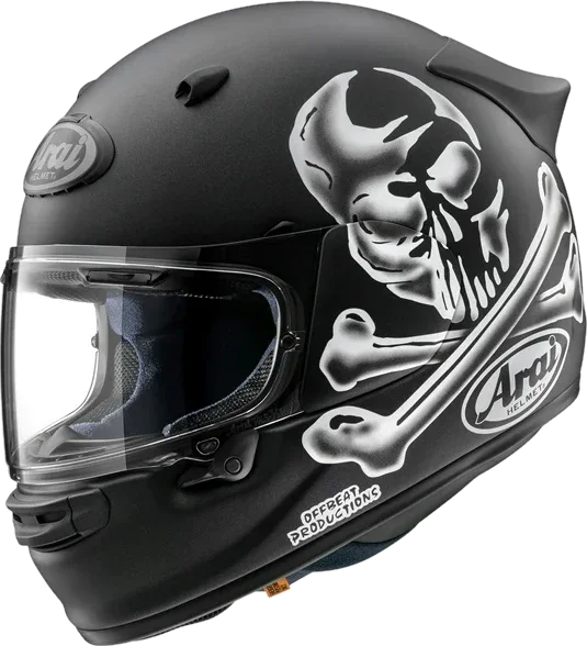 Arai Contour-X Hayes Jolly Roger Helmet, Black White Hayes Jolly Roger