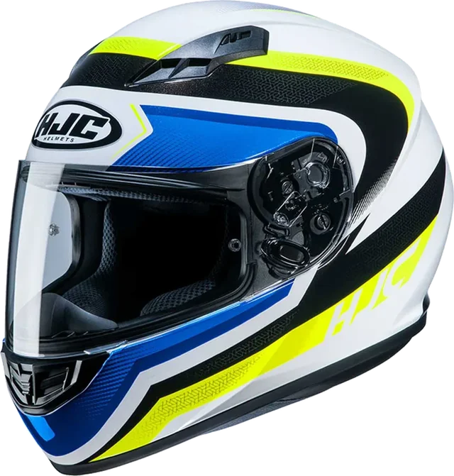 HJC CS-15 Helmet Rako MC24 White/Blue/Yellow Fluo Gloss