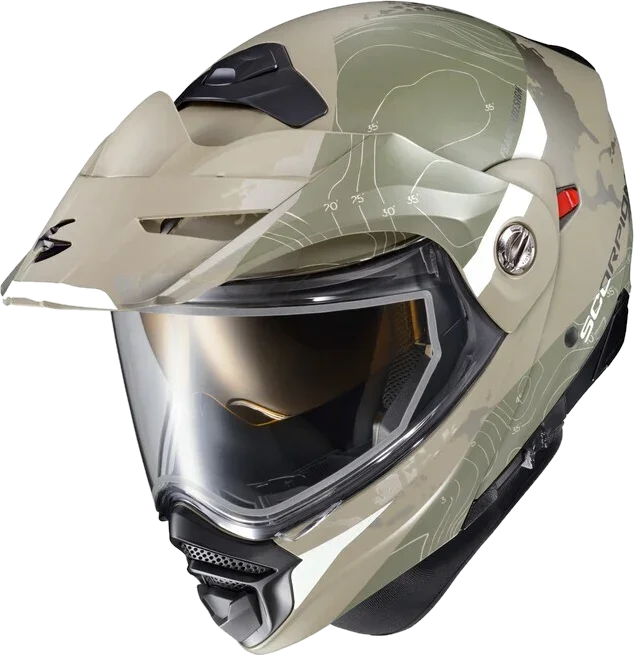 Scorpion EXO-AT960 Topographic Helmet - Dual Lens, Green/Tan