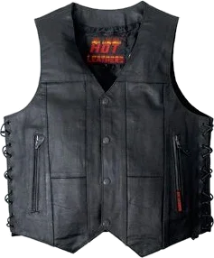 Hot Leathers Ten Pocket Cowhide Leather Vest