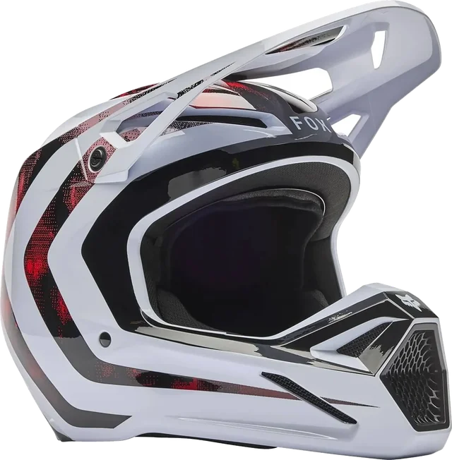 Fox Racing V1 Kairos MIPS Helmet, White Florescent Red
