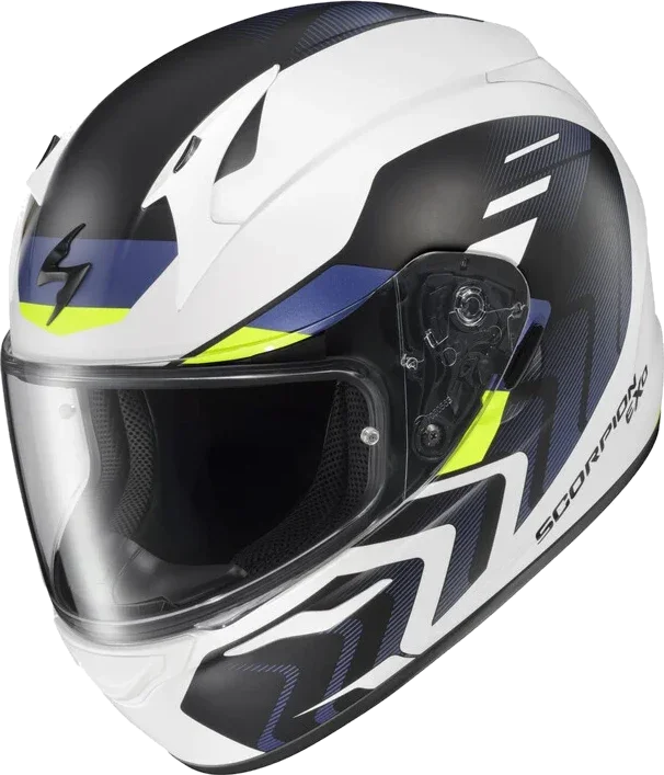 Scorpion EXO-R320 Full Face Helmet Alchmemy White Blue Hi Viz Size 2XL