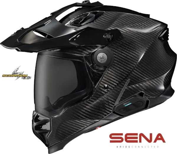 Scorpion XT9000 Bluetooth Helmet Carbon Gloss Black Sena Spider