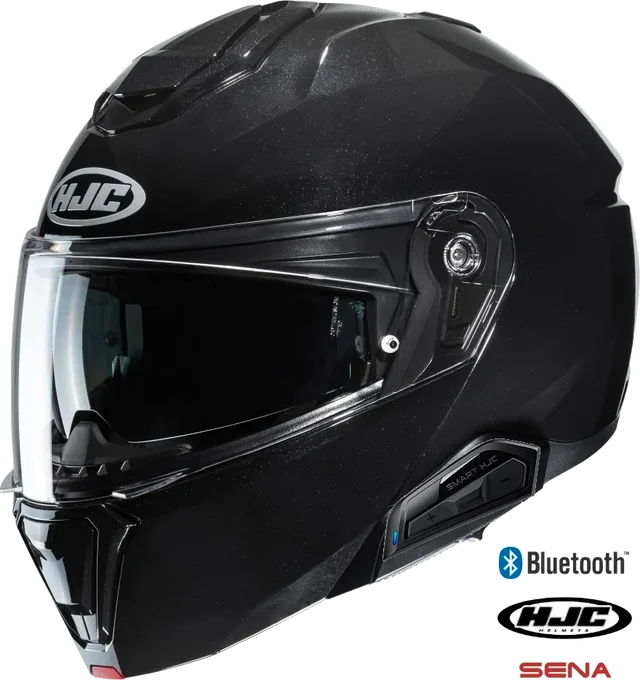 HJC i91 Modular Sena 50b Bluetooth Helmet Gloss Black