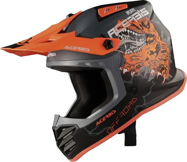 Acerbis Profile Rex Kids Motocross Helmet, black matt/orange