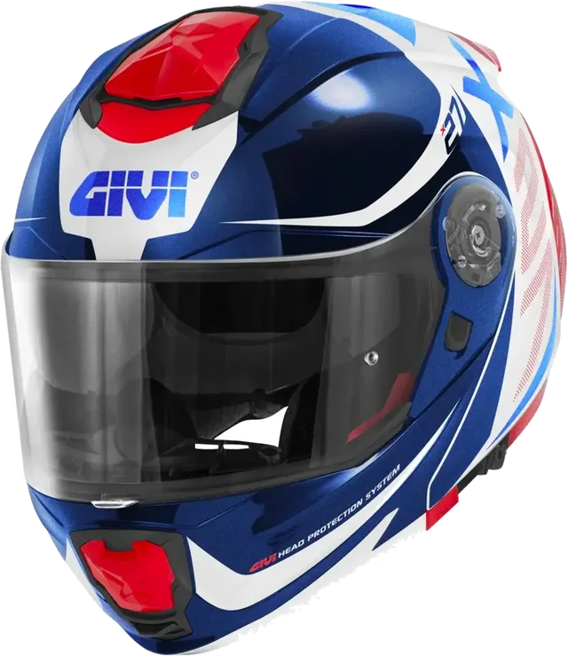 Givi Flip Up Helmet X27 Dimension/White/Blue/Red Gloss