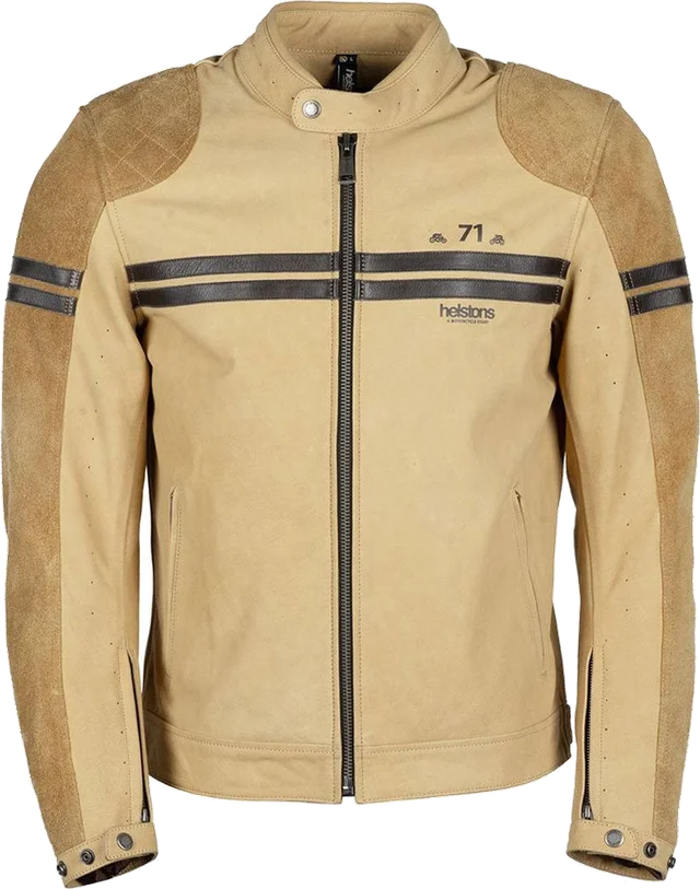 Helstons Chevy Air Perforated Buffalo Leather Jacket Sand