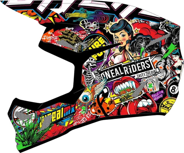 O'Neal Oneal 3SRS Crank multicoloured Motocross Helmet, colorful