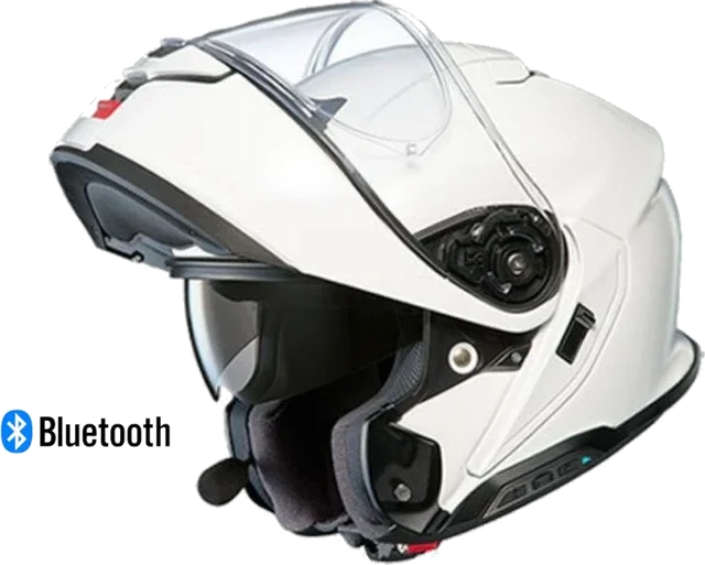 Shoei Neotec 3 Modular Bluetooth Helmet Gloss White SRL 3 Installed