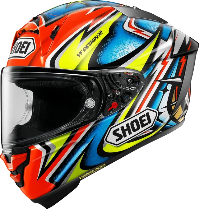 Shoei X-Fifteen Daijiro, Red/Blue/Hi-Viz Yellow