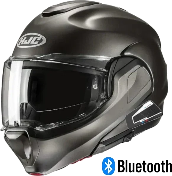 HJC F100 Modular Bluetooth Helmet Flat Titanium