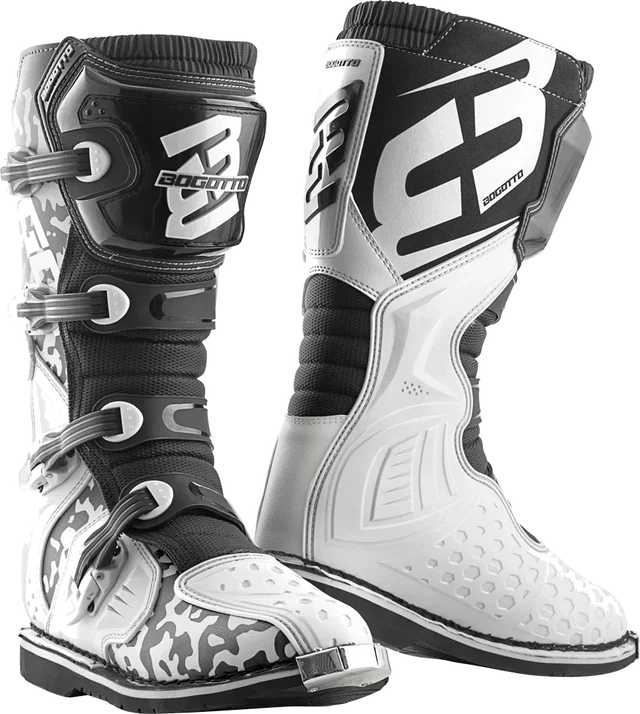 Bogotto MX-3 Camo Motocross Boots, black white