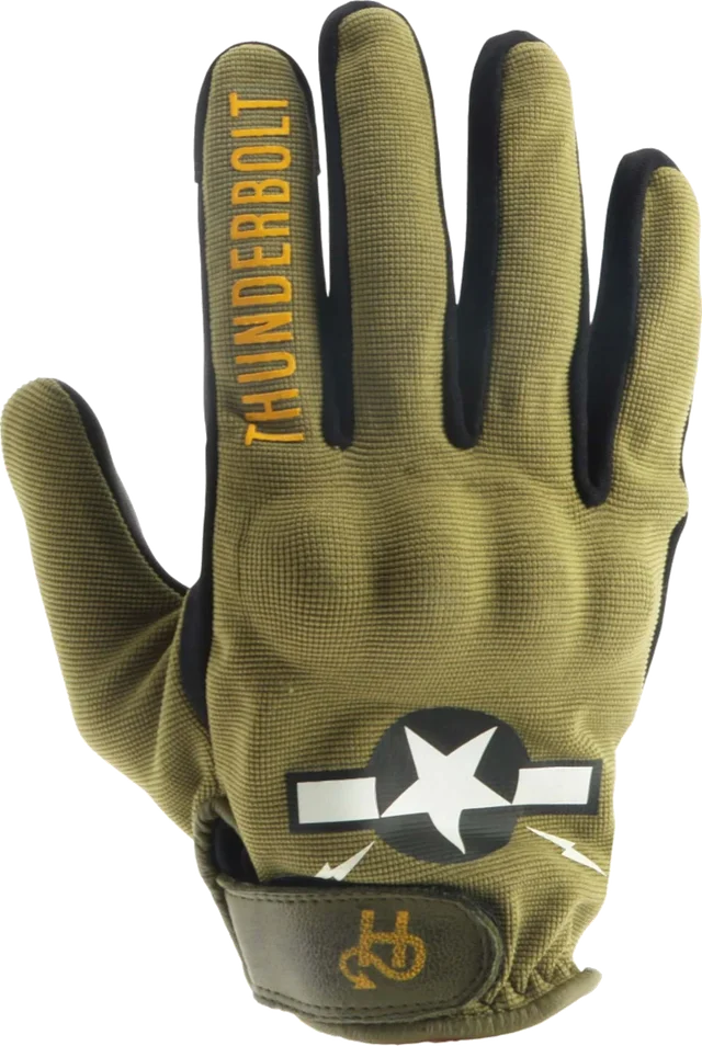 Helstons Thunderbolt Motorcycle Gloves, green/black