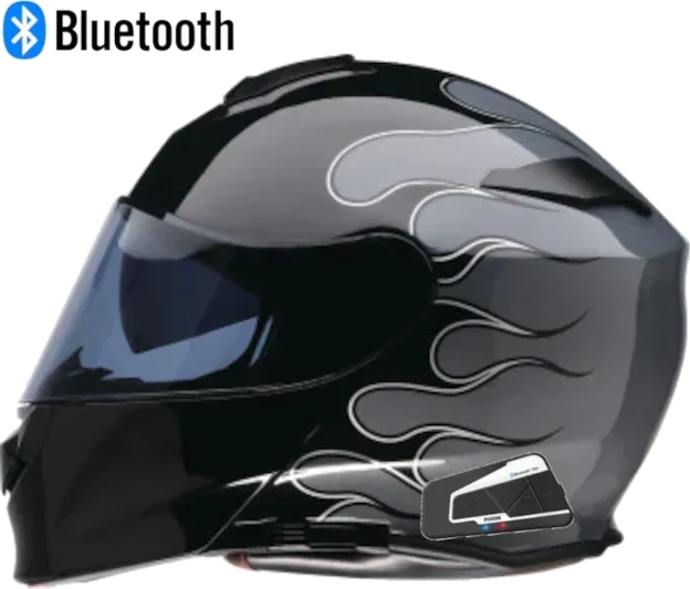 Z1R Solaris 2.0 Modular Bluetooth Helmet Flame Black Gray