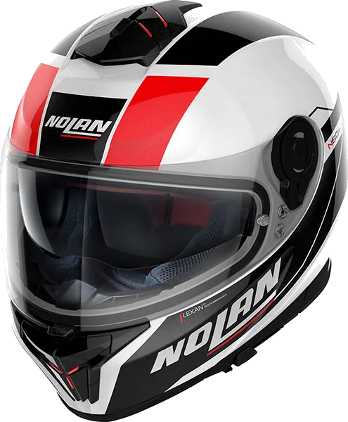 Nolan N80-8 N-Com - Mandrake Metal White / Black / Red, White / Black / Red