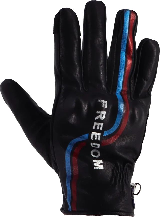 Helstons Freedom Leather Gloves, black/blue/red