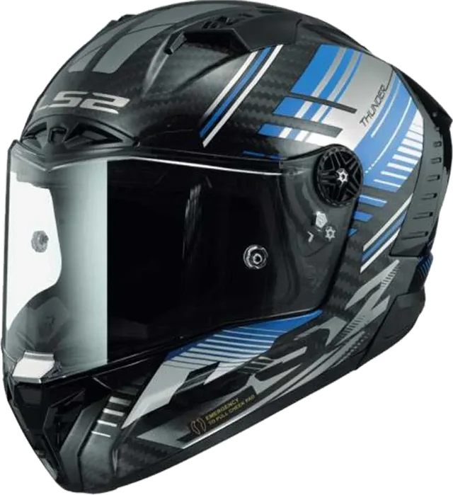 LS2 Ff805 Thunder Carbon Volt Full Face Helmet, Black/Yellow