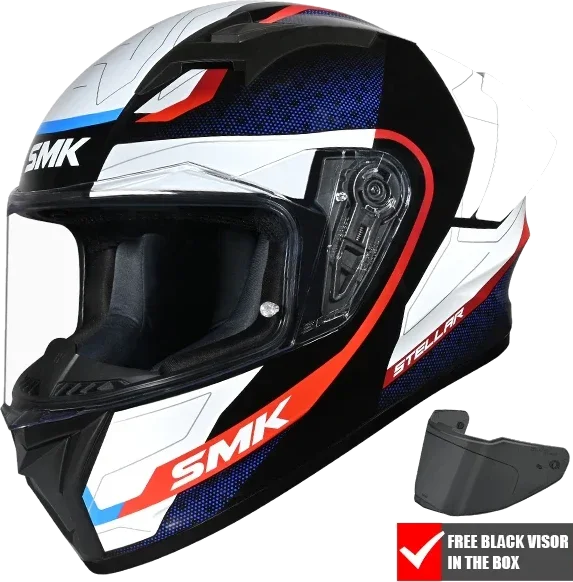 SMK STELLAR SPORT FLIGHT GL213 - BLACK / WHITE / BLUE / RED