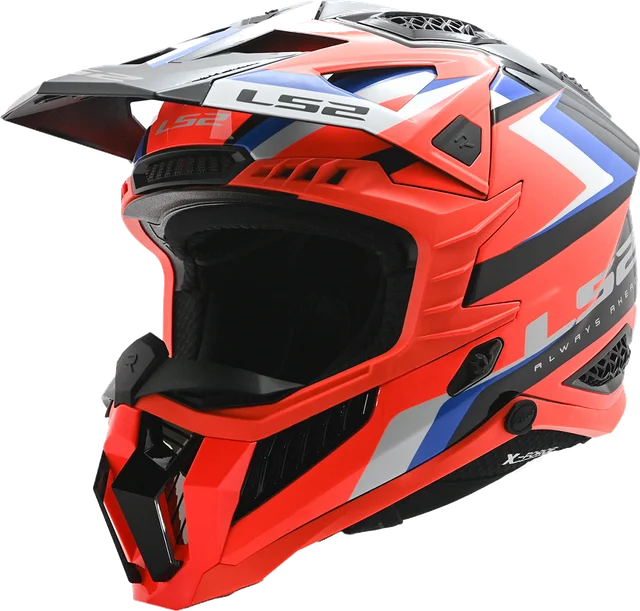 LS2 X Force Sprint Adult Off-Road Helmets, black orange blue white