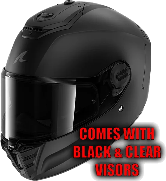 SHARK SPARTAN RS DARK SHADOW KMA (Clear and Dark Tint Visor Included), matt black