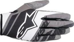 Alpinestars Mens Racer Supermatic Textile Gloves, Black, White, Cool Grey