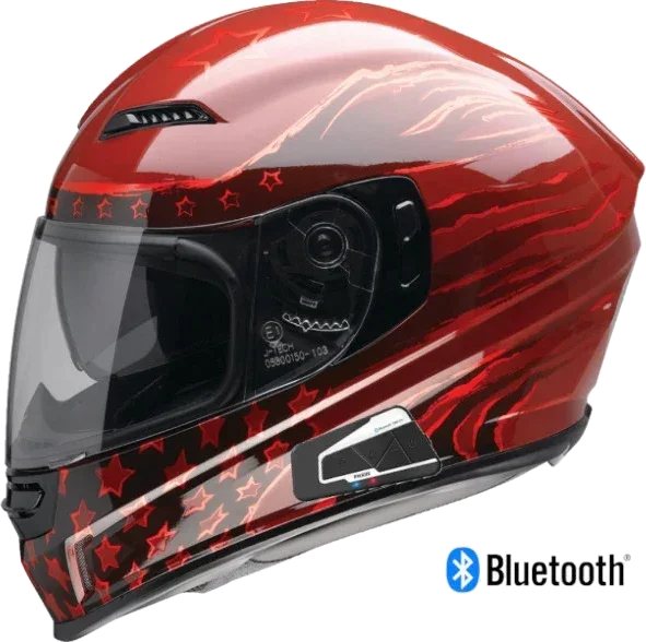 Z1R Jackal Full Face Bluetooth Helmet Patriot Red