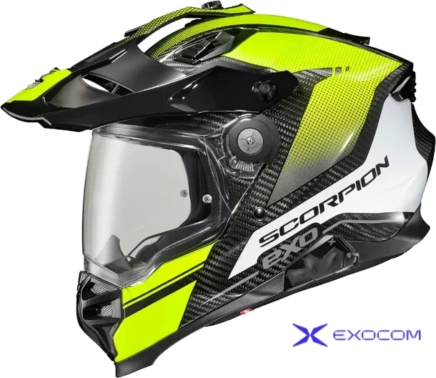 Scorpion XT9000 Bluetooth Helmet Carbon Trailhead Hi Viz EXO-Com