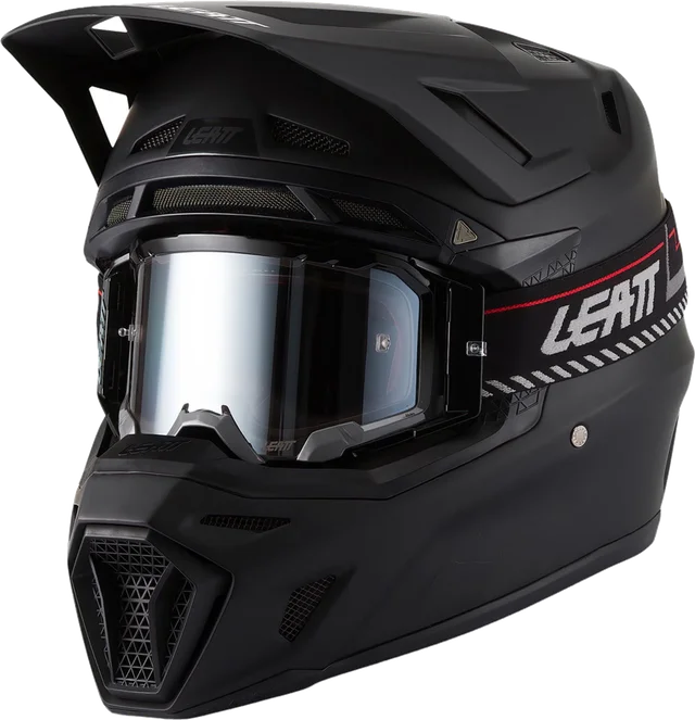 Leatt Moto 8.5 V27 Motocross Helmet with Goggles, black satin finish
