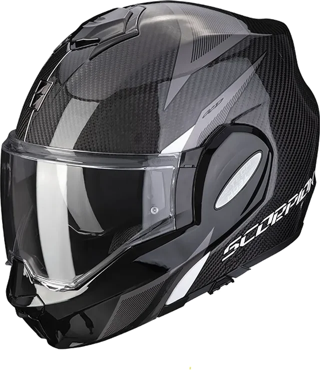 Scorpion Exo-tech Evo Carbon Top Modular Helmet, Black / White