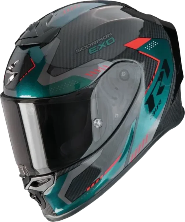 Scorpion Exo R1 Propel Carbon Helmet Black Green, Black Green