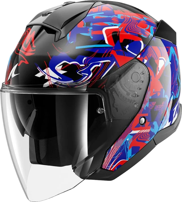 SHARK Skwal Jet Pranz Black Blue Red KBR, Black Blue Red