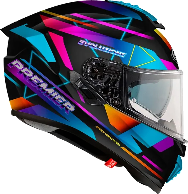 Premier helmets Evoluzione RT Full Face Helmet, Black / Purple / Blue