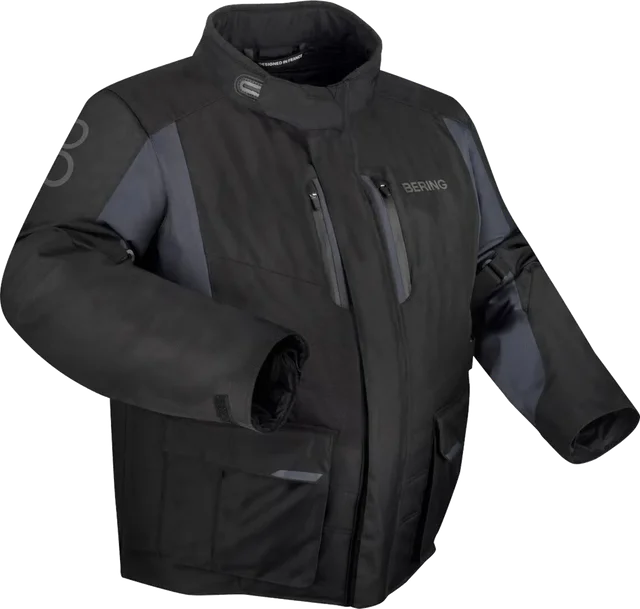 Bering Siberia King Size waterproof Motorcycle Textile Jacket, black/grey