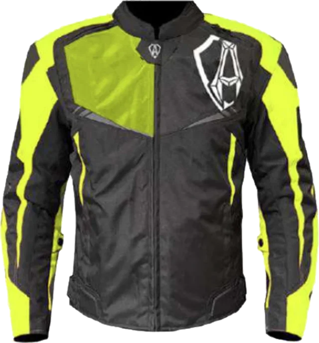 Arlen Ness Brukko waterproof Motorcycle Textile Jacket, black/yellow