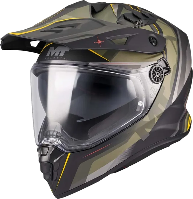 MT Helmets Track SV Questor Full Face Helmet, Matt Green / Black
