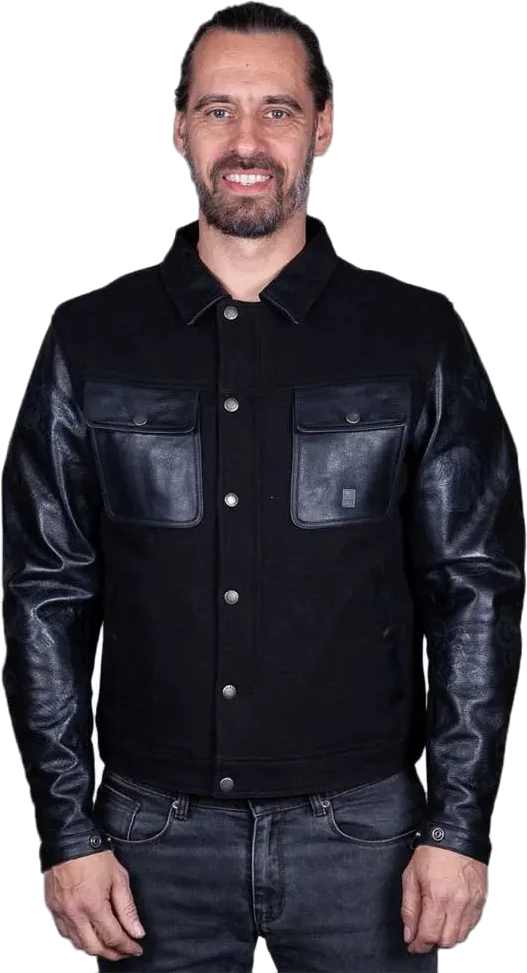 Helstons Kansas Leather Jacket, Black Black