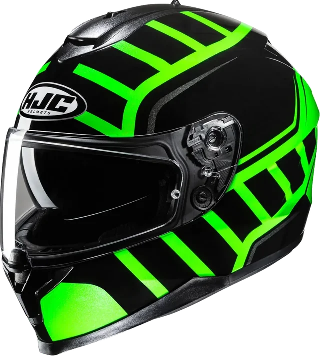 HJC C70N Helmet Holt MC4H Black/Green Gloss