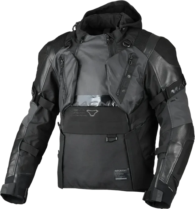 Macna Tryton NightEye waterproof Motorcycle Leather/Textile Jacket, black