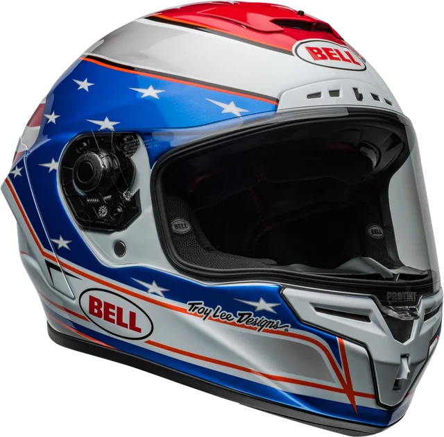 Bell Race Star Flex DLX (2024) Helmet - Beaubier 24 White/Blue(Pro-tint reactive visor)