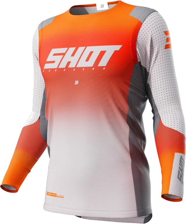 Shot Aerolite Sprint Motocross Jersey, white/orange