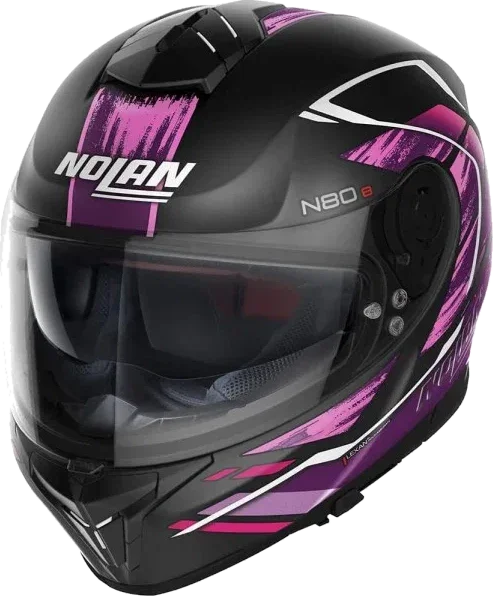 Nolan N80-8 Thunderbolt Helmet Flat Black Purple 029, Flat Black Purple 029