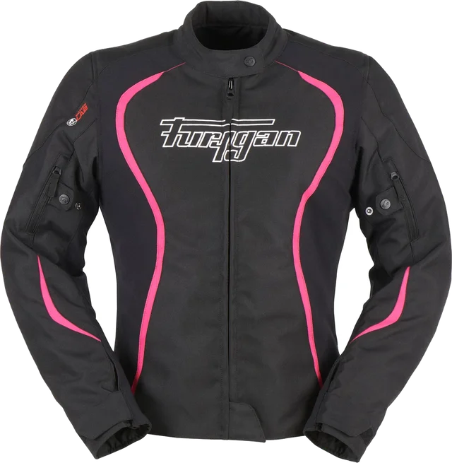 Furygan Ladies Odessa Textile Jacket - Black / White / Pink, Black / White / Pink