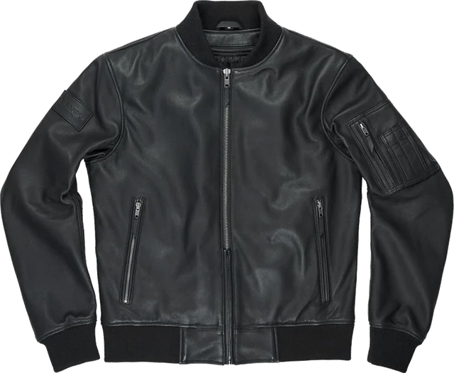 Pando Moto Falcon Aviator Leather Jacket Black, black
