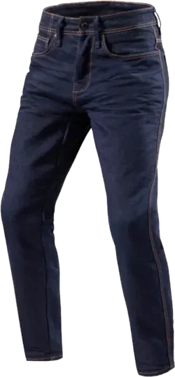 REV'IT! Reed Slim Fit Jeans - Dark Blue Used, Blue Short