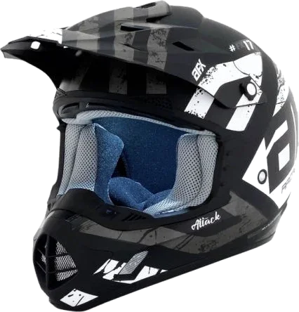 AFX FX-17 Attack Matte Silver Helmet - No Shipping to CA or NY, Matte Black/Silver