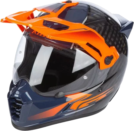 Klim Krios Pro Echo Orange/Petrol Helmet with Transitions Shield, Gloss Blak/Striking Orange/Petrol
