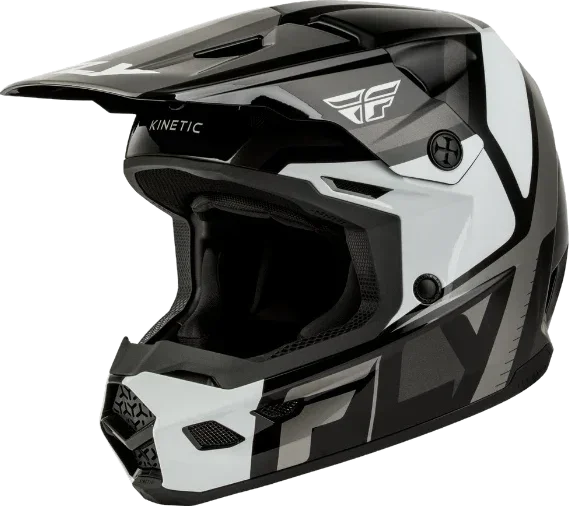 Fly Racing 2027 Youth Kinetic Helmet - Scrap, Black/White/Grey